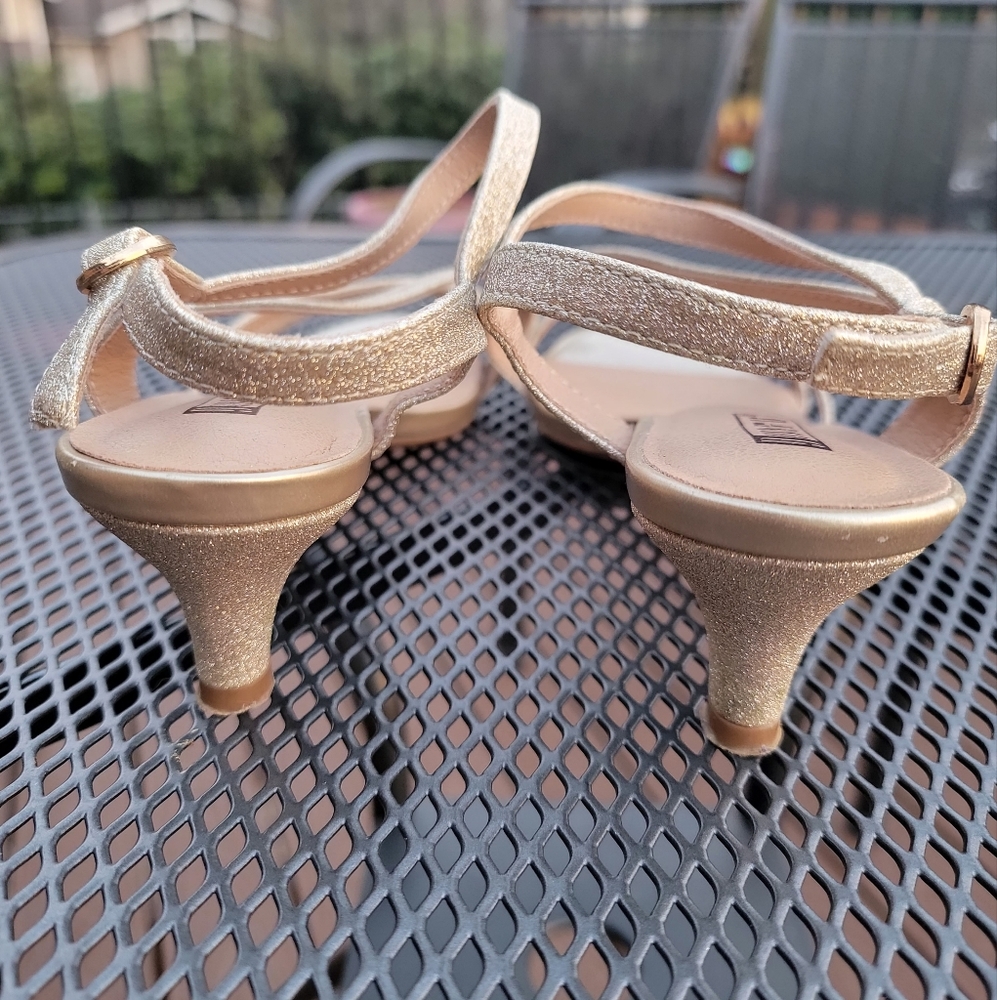 DIDIFU Champagne Glitter Open Toe Heel – size 8 - Picture 7 of 12